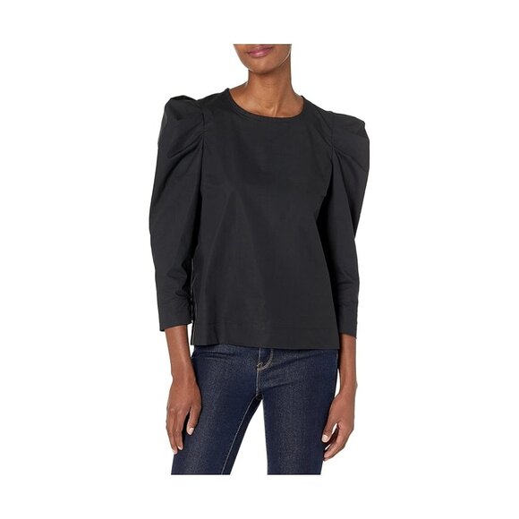 Joie Tops - NWT JOIE Rene Puff-Shoulder 3\4 Sleeve Blouse Caviar L MSRP $148